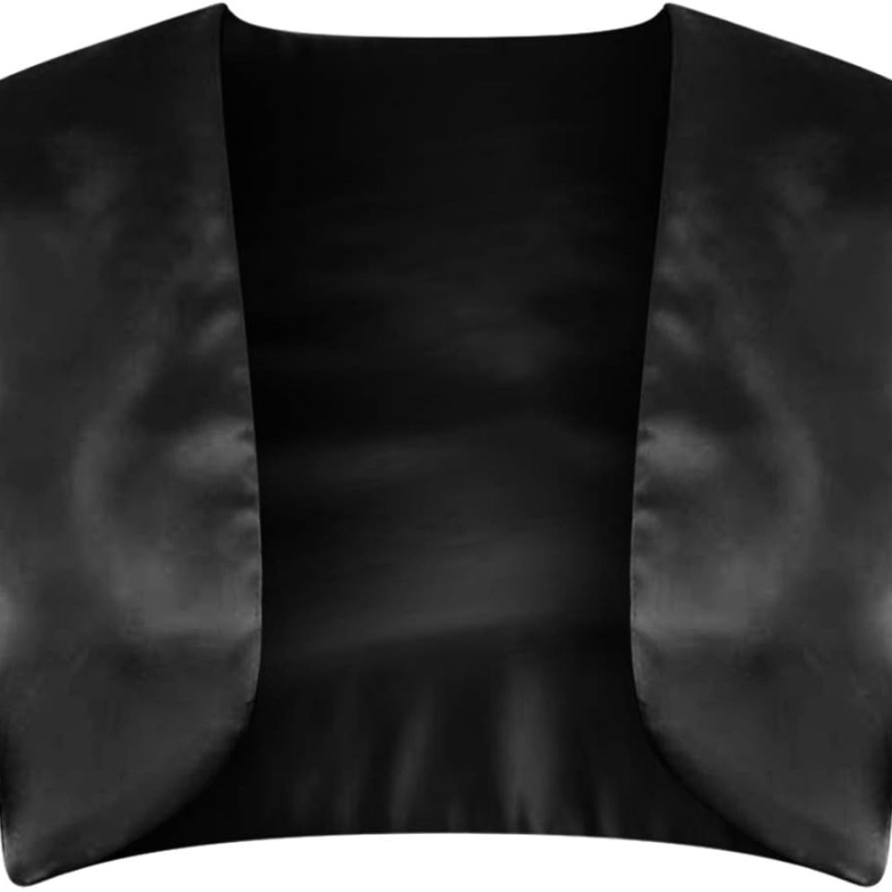 Studio Y Black Satin Bolero Jacket